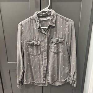 Billy T heart button down shirt